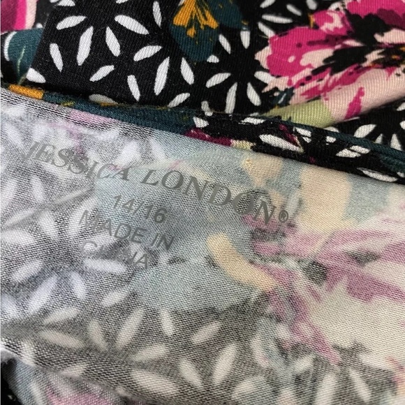 Jessica London Womens Wrap Blouse Size 14/16 Multicolor Floral Stretch Top - Picture 3 of 6